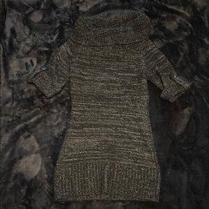 Cozy Knit Cowl Neck Sweater Dress